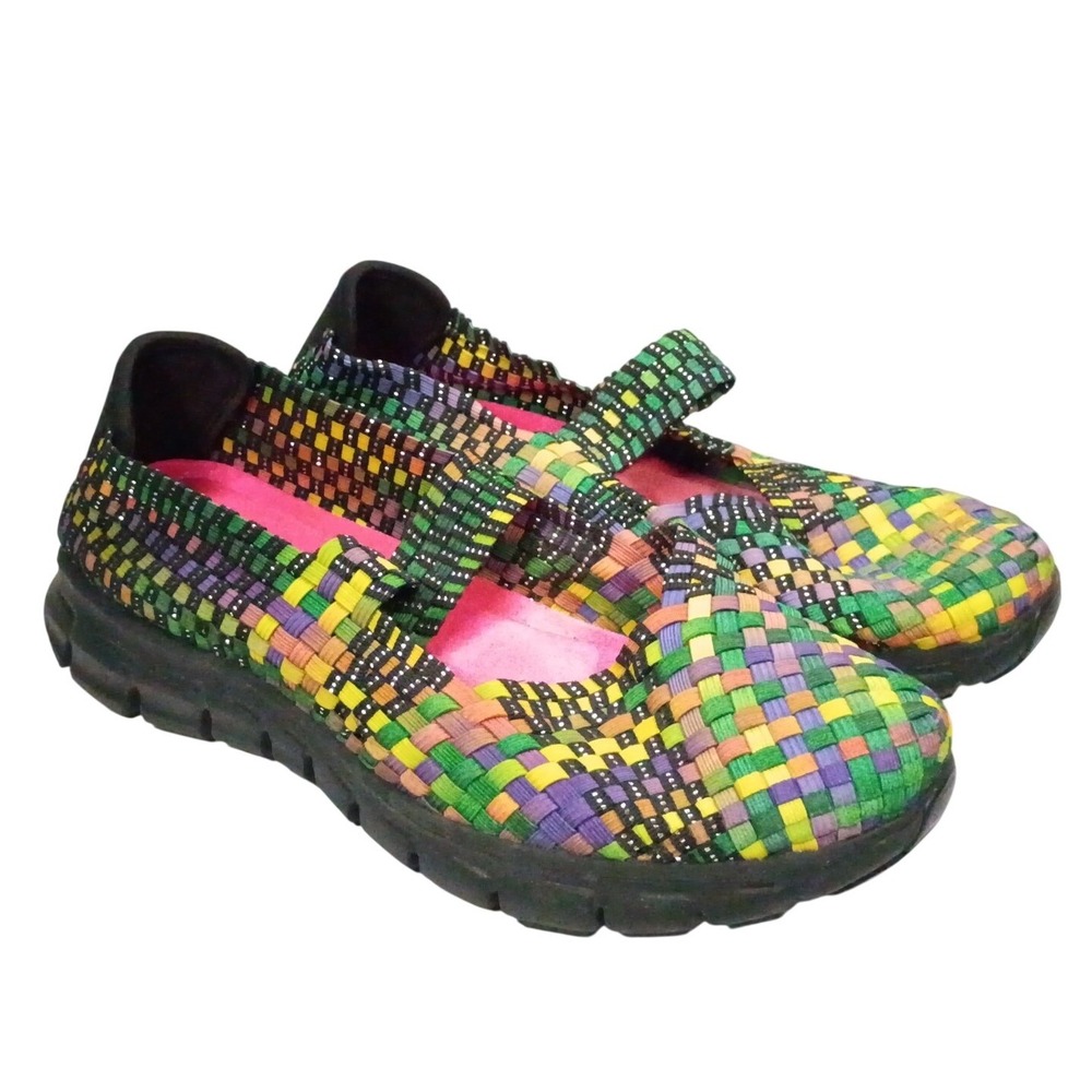 Skechers Womens 10 Multicolor Woven Mary Jane Memory Foam Comfort Shoes
